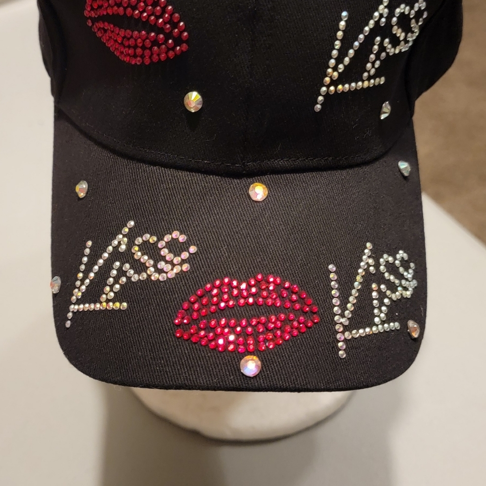 New black rhinestone kiss 💋 baseball cap - Picture 4 of 12